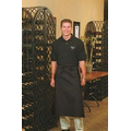 F54 Signature Black Full Bistro Apron w/ 2 Patch Pockets